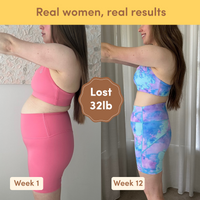 Before and after weight loss result from Glow Shakes