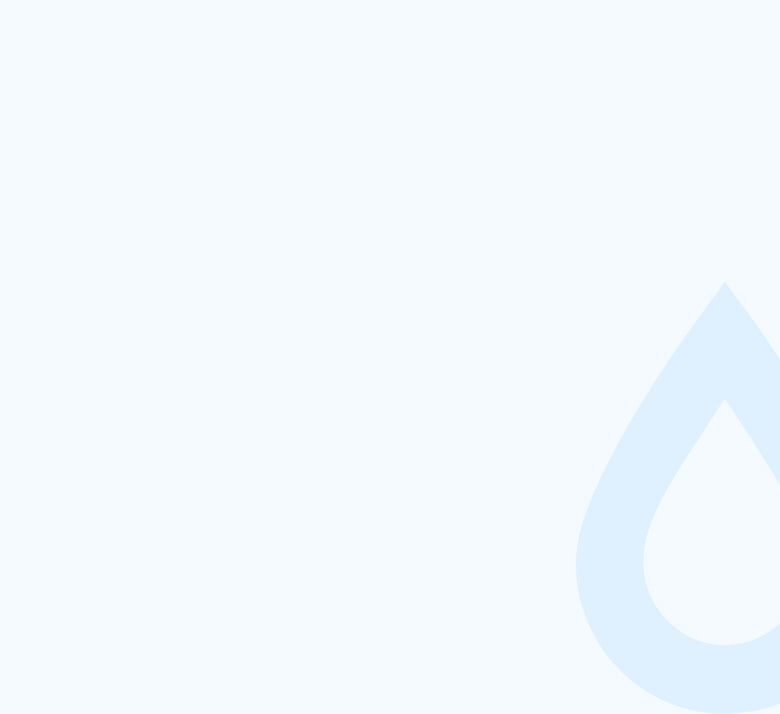 Light blue background with a large, partial drop shape on the right, symbolizing hydration and beauty. Minimalistic and clean design.