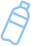 Outline of a collagen supplement container, tilted slightly, in light blue.