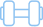 A blue, minimalist collagen container icon shaped like a dumbbell, symbolizing beauty and fitness supplements.