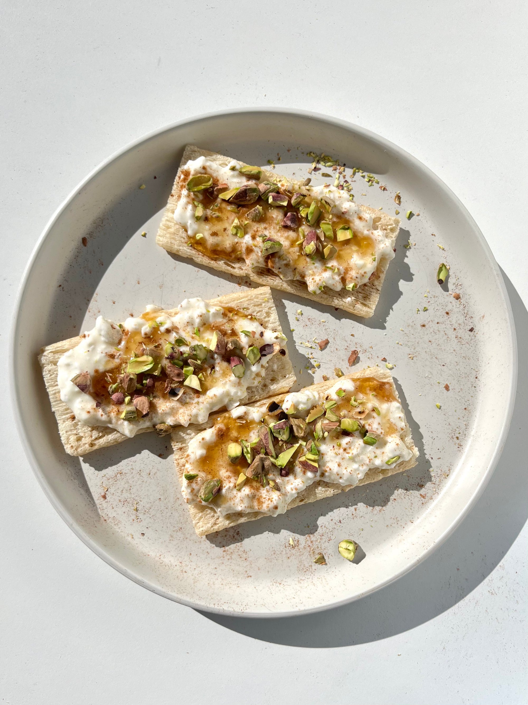 Cottage Cheese, Honey and Pistachio Bites