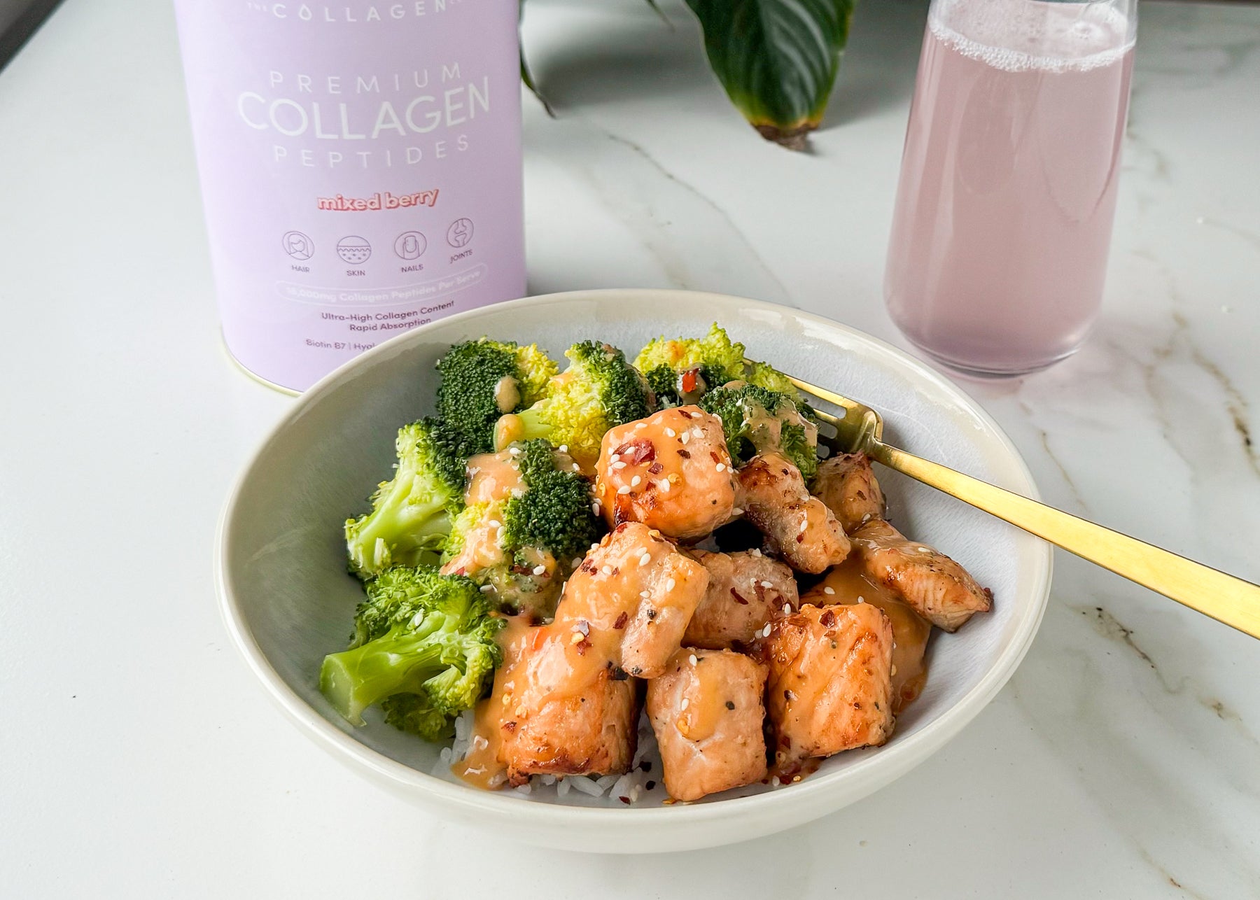 Salmon Bites with Rice and Broccoli