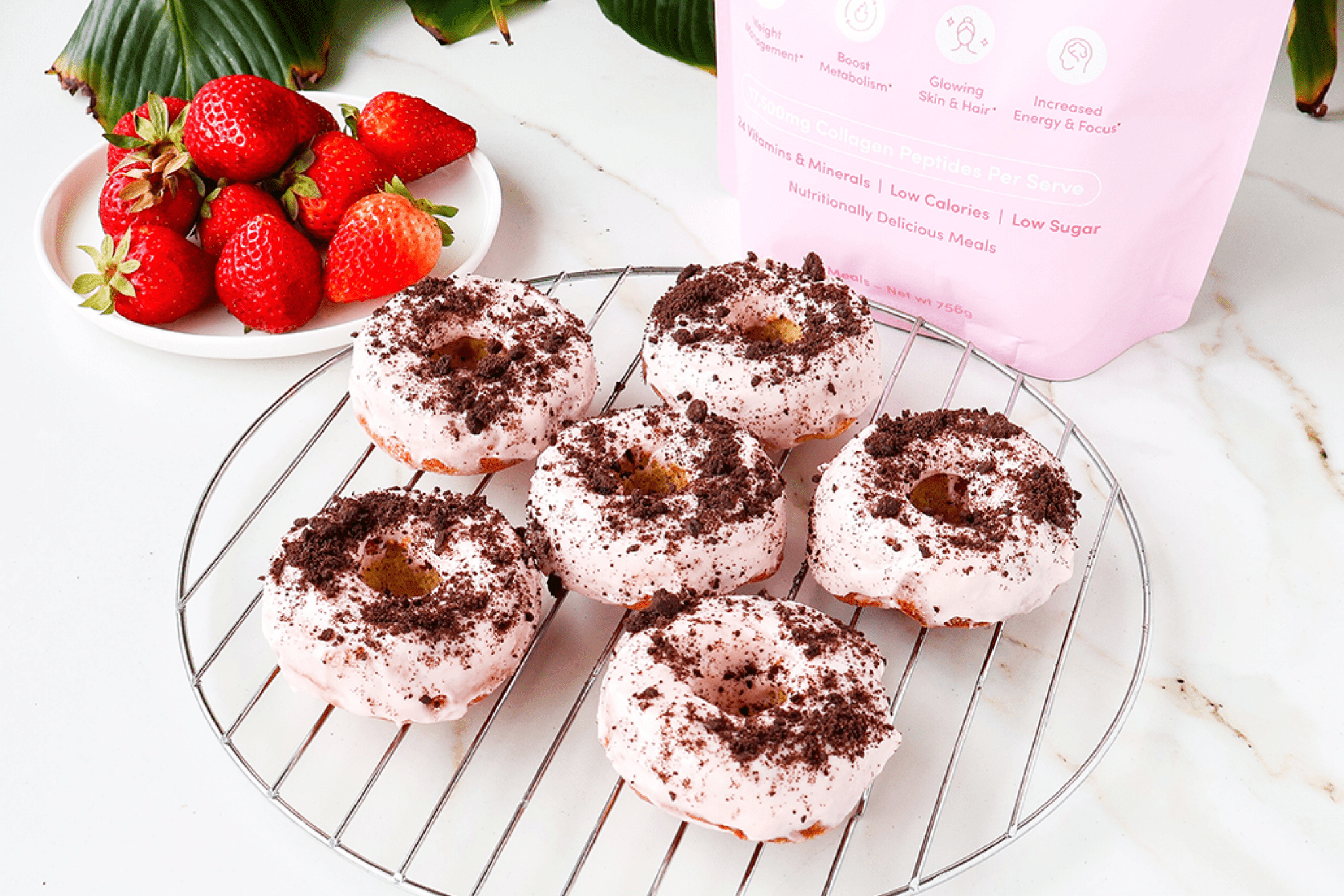 Flourless Strawberry Donuts