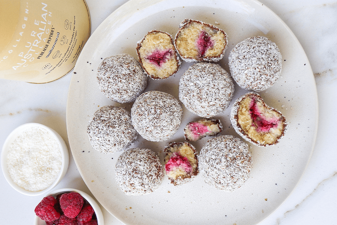 Healthy Lamington Bliss Balls - The Collagen Co.