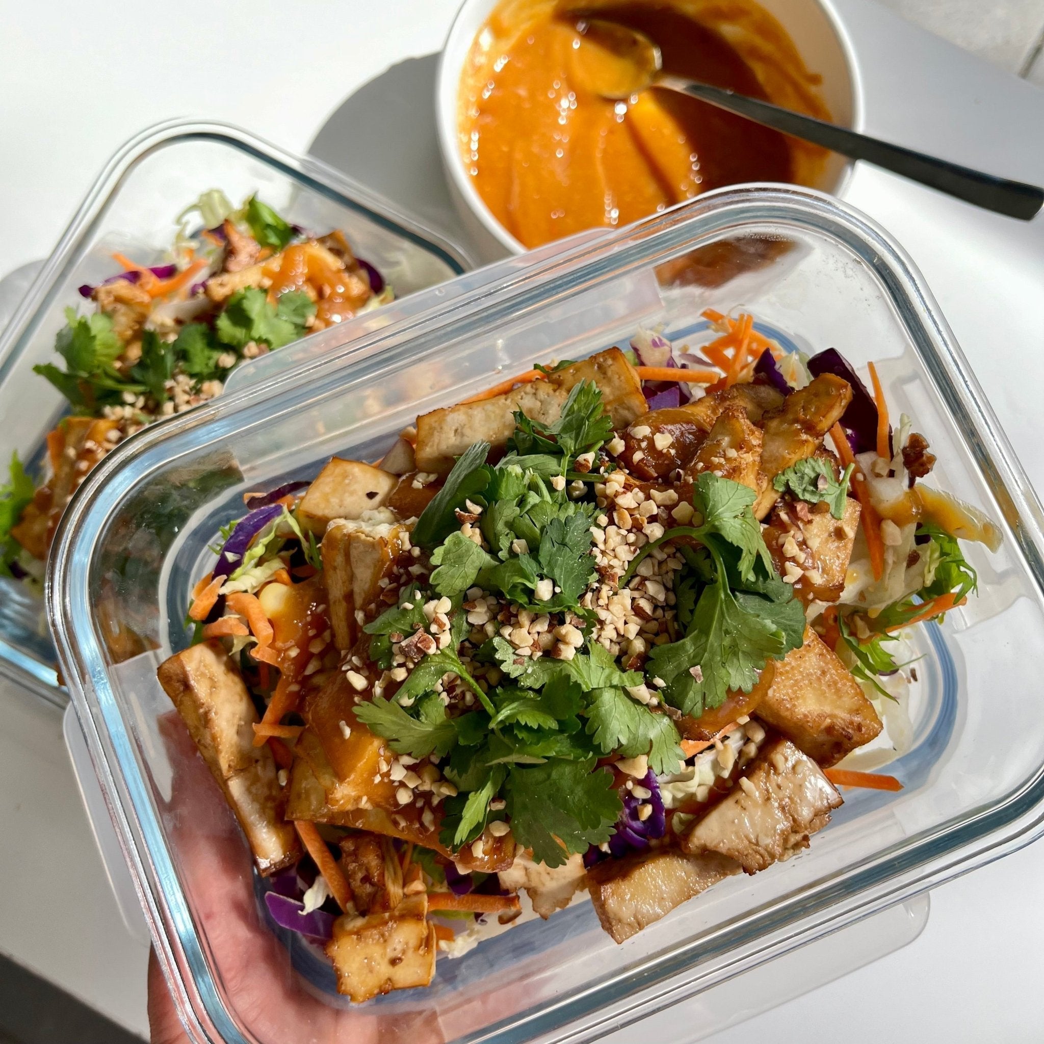 Thai Tofu Salad with Peanut Satay Sauce