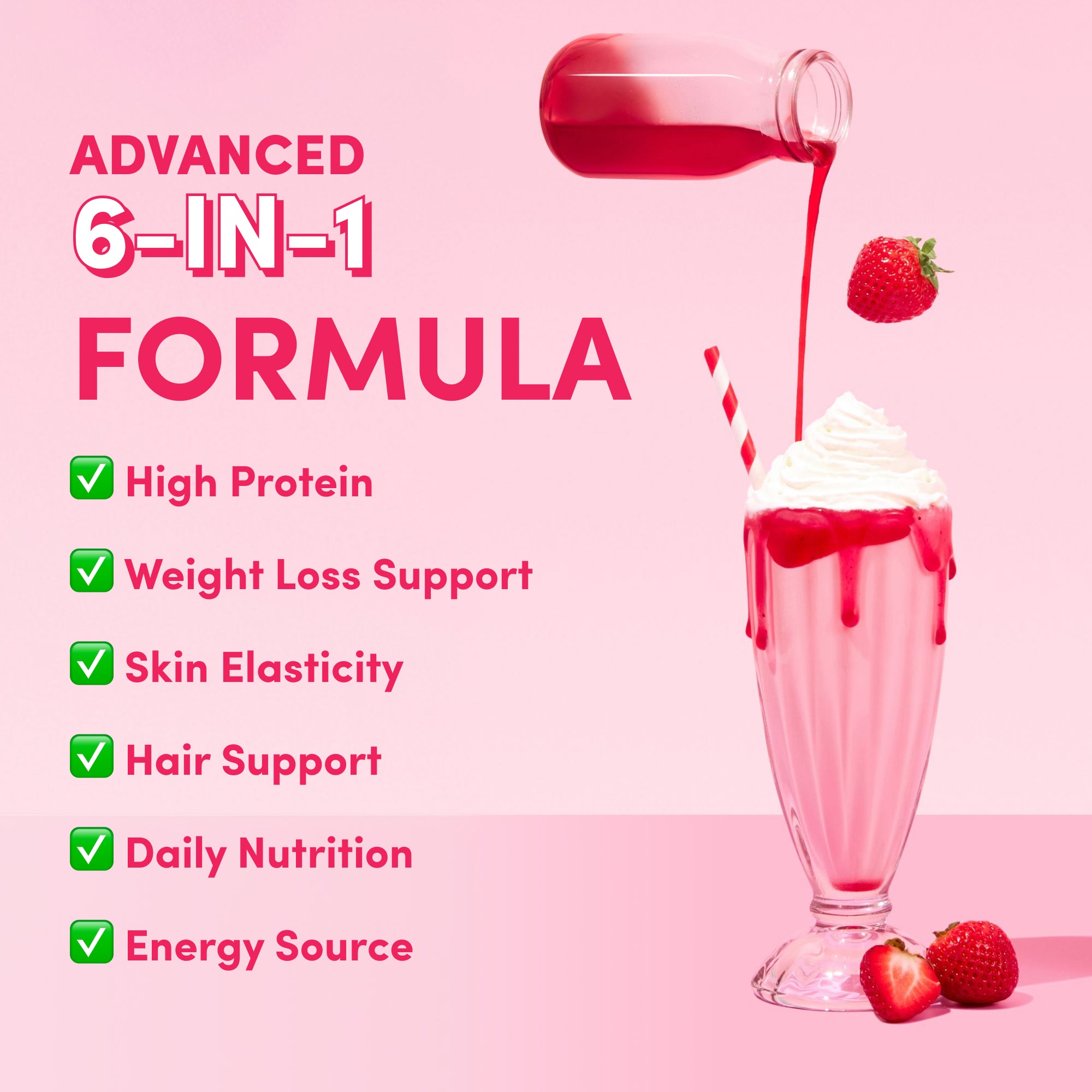 Strawberry Milkshake Collagen Meal Replacement - 756g