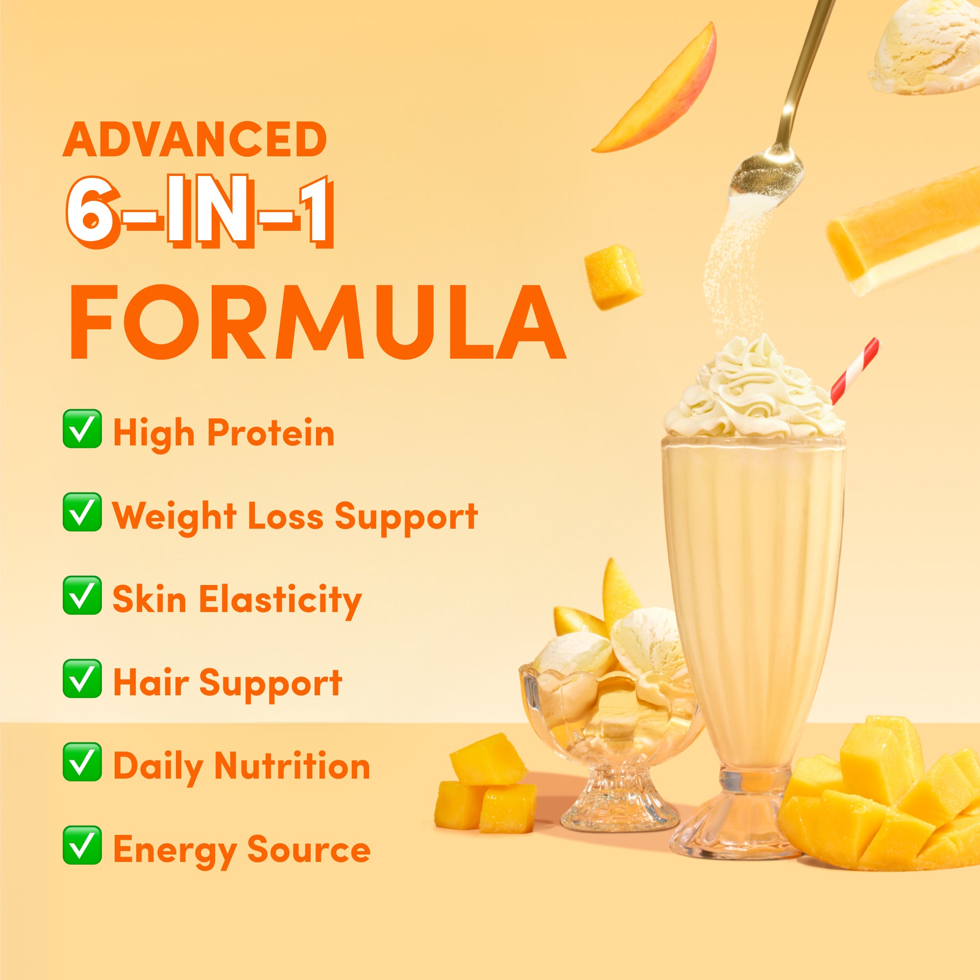 Mango & Ice Cream Collagen Meal Replacement - 756g