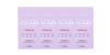 Lavender-colored collagen supplement packets with white text, arranged in four columns, highlighting beauty and wellness benefits.