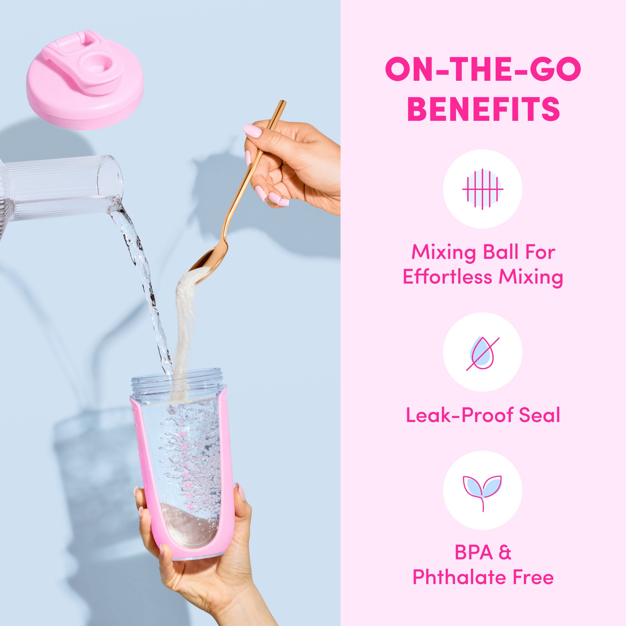 Pink Collagen Protein Shaker - 600ml