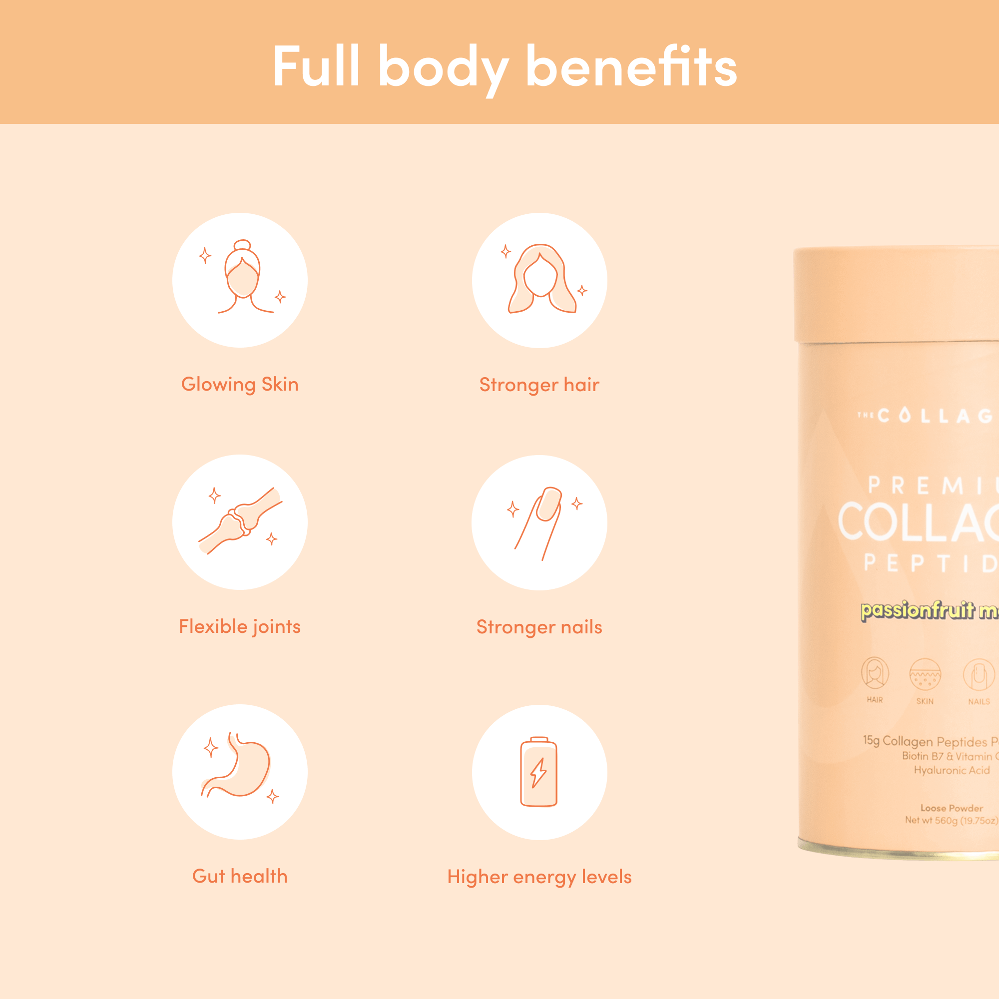 Passionfruit Mango Collagen Powder - 560g - The Collagen Co.