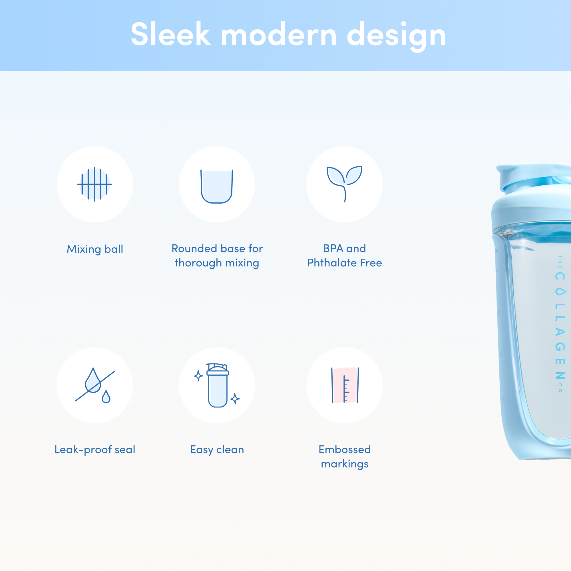 The Collagen Co Protein Shaker - Sleek modern design