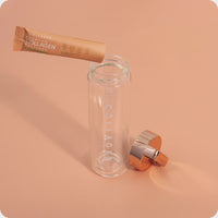 The Collagen Co. infuser with passionfruit mango collagen being poured