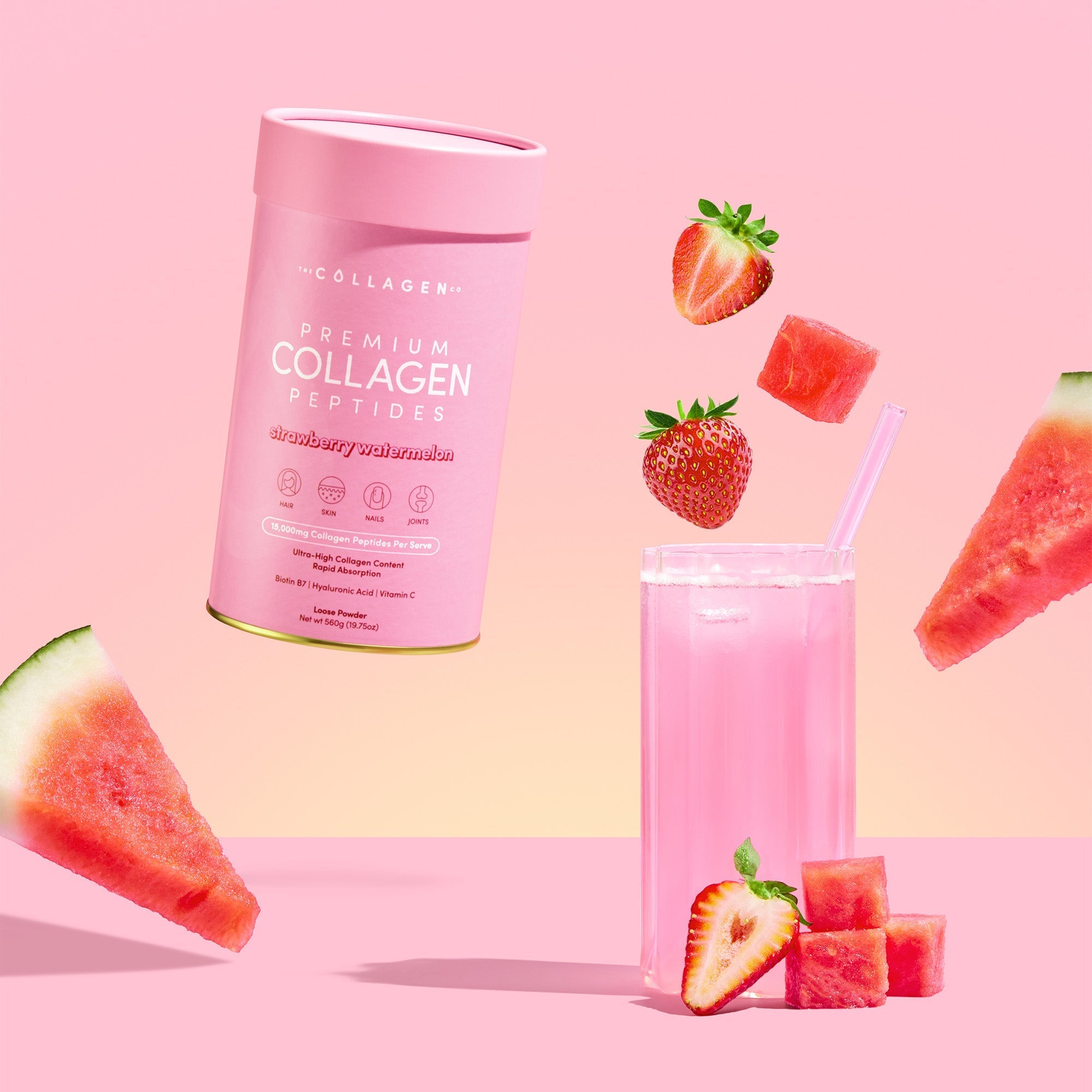 Strawberry Watermelon Collagen Powder - 560g - The Collagen Co.