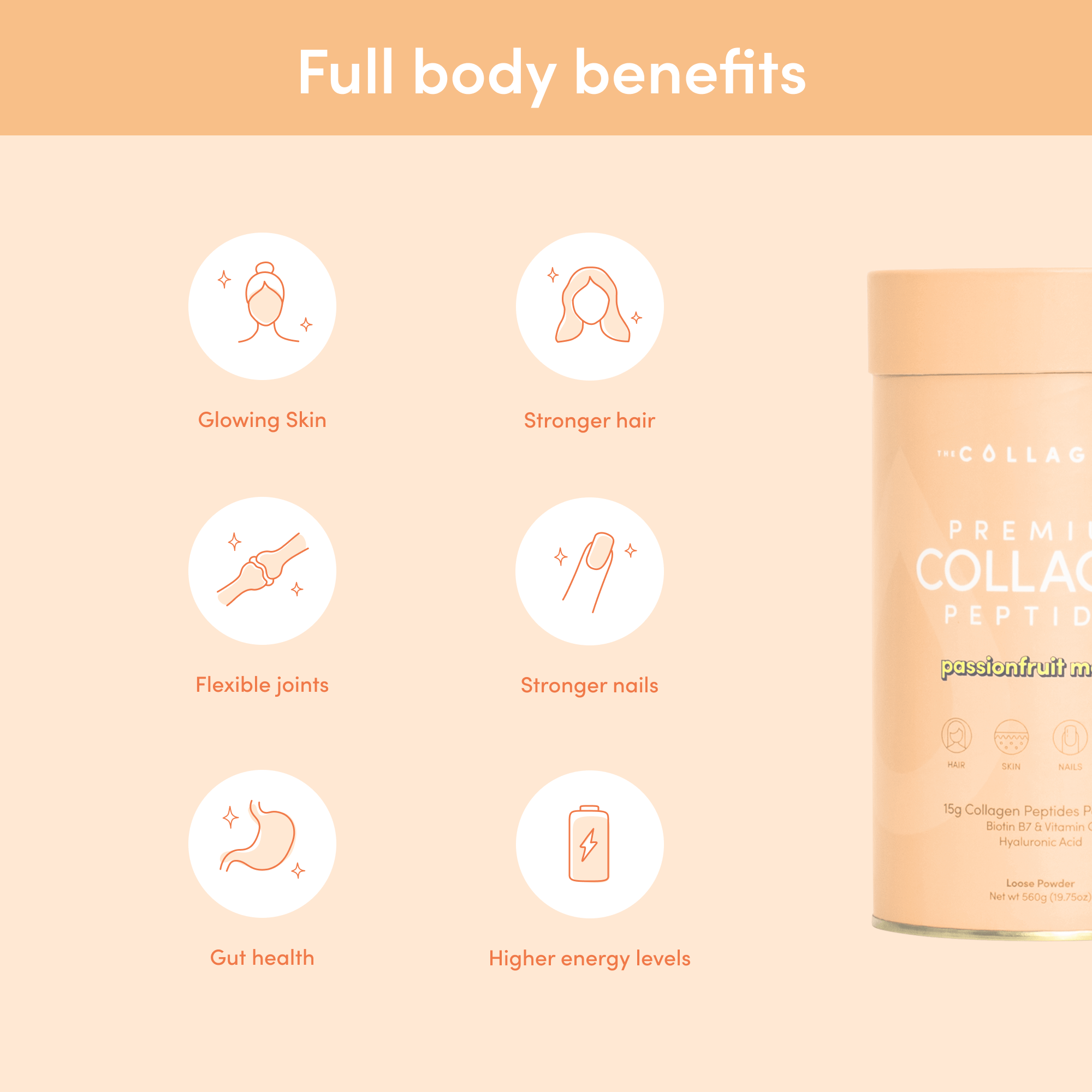Passionfruit Mango Collagen Powder - 280g - The Collagen Co.